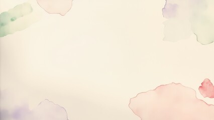An abstract background featuring soft pastel watercolor shapes in peach, green, and lavender hues. The airy design includes ample copy space, making it perfect for website 