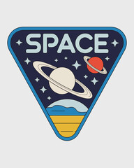 Set of space and astronaut , patches, emblems, badges and labels.
