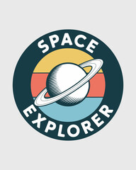 Set of space and astronaut , patches, emblems, badges and labels.