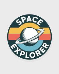 Set of space and astronaut , patches, emblems, badges and labels.