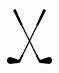 Stick golf icon vector logo template
