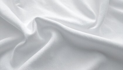 Obraz premium Folding white fabric action studio textile photography minimalist environment close-up viewpoint soft texture concept