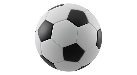 Naklejka premium Classic Black and White Soccer Ball on White Background
