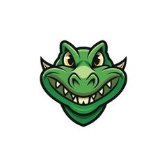 Fototapeta premium Flat and Minimal a crocodile head logo vector illustration isolated on white background