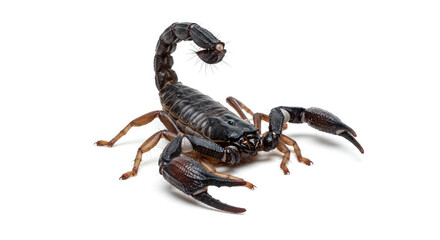 Deadly Precision: Scorpion on White Background