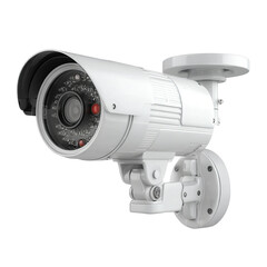 Close-up of a security camera monitoring the surrounding environment