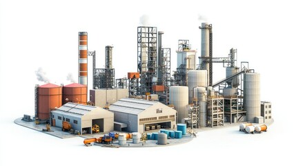 Large-scale production isolated on white background