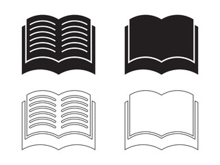 open book icon set . open book icon set vector illustration.
