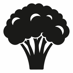 Broccolini Silhouette icon on white background