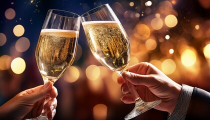 toasting with champagne glasses celebration theme
