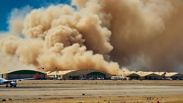 Sandstorm at the airport.