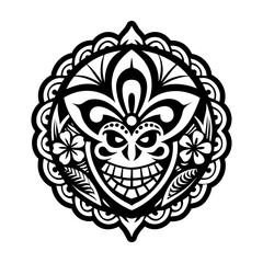 A filled style icon depicting mandala symmetry