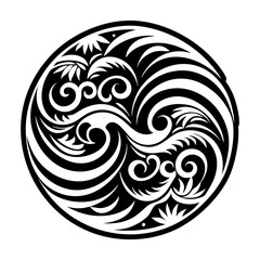 A glyph style icon depicting floral artwork