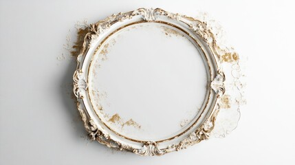 Empty antique white frame 