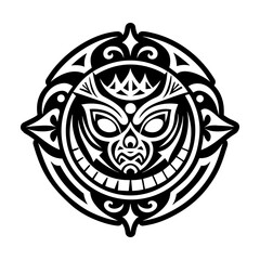 Solid style icon depicting spiral mandala