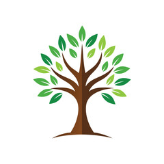 Obraz premium Flat and Minimal A leafless tree icon vector illustration isolated on white background