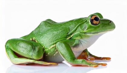 Obraz premium a green frog isolated on white background