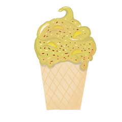 pineapples ice cream cone with rainbow messes for your backgorung, printing, worksheet, ect