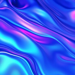 A vibrant iridescent background features fluid waves of blue, magenta, and violet hues with subtle holographic textures creating a mesmerizing, modern backdrop.