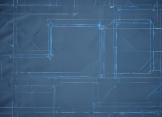 Abstract blueprint background, geometric shapes and lines in shades of blue , construction, water, schematic