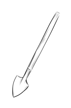 recommend clip art: Flower planting shovel hand drawn sketch vector