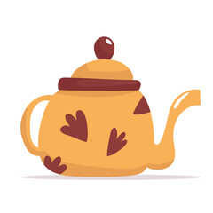 Collection of vector illustrations featuring ceramic teapots with unique decorative elements — perfect for design, packaging, and prints.