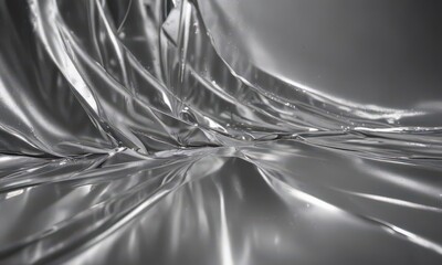 Obraz premium Deep creases in shiny silver foil create dramatic light reflections Elegant, upscale backdrop , abstract, art, silver