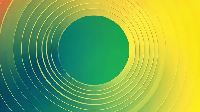 abstract concentric circle pattern on green yellow background, vibrant and playful