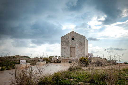 The "Chapel of St. Mary Magdalene" at Malta's Dingli Cliffs.