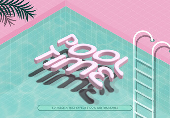 Inflated Summer Text Effect in Pool