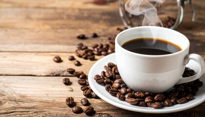 Obraz premium cup of coffee with beans