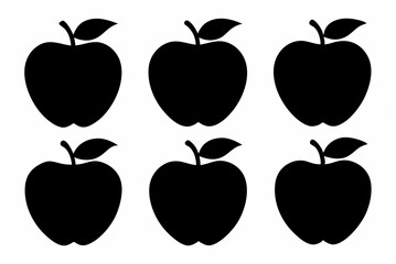 6 apple  silhouette vector illustration