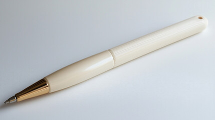 Naklejka premium Cream-colored pen with gold accents