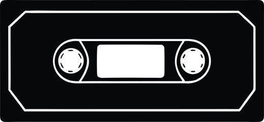 Fototapeta premium vhs cassette tape silhouette vector icon