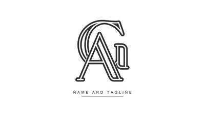 AG, GA Abstract Letters Logo Monogram