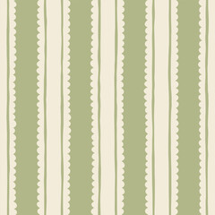 Coquette hand drawn stripes seamless pattern. Cute charming line vector print. A whimsical mix of vintage, Y2K and romantic styles for greeting cards, gifts, fashion, and celebration designs.