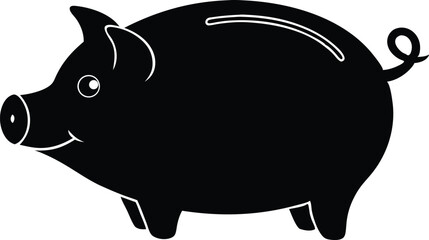 piggy bank silhouette vector symbol