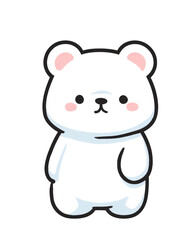 Fototapeta premium A cute white bear in simple line art