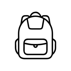 Outline of a backpack in simple design representing youth leadership vector icon  