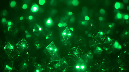 pattern in glossy green tones with hard edges and glowing highlights