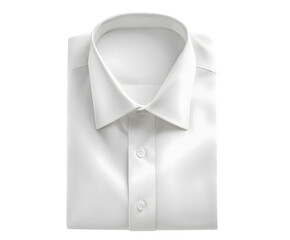 Folded White Dress Shirt on Transparent Background