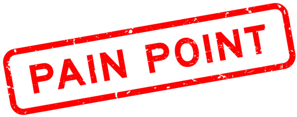 Grunge red pain point word square rubber seal stamp on white background