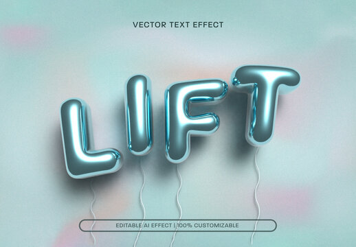 Floating Foil Balloon Text Effect