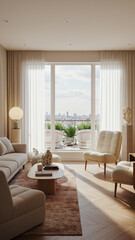 Sunlight Streaming Through Stained Glass Windows in Grand Interior