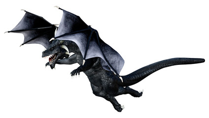 Fototapeta premium 3D Rendering Fairy Tale Dragon on White