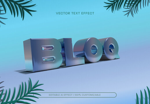 Shiny 3D Block Text Effect
