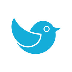 This is a vibrant, simple graphic of a stylized blue bird.