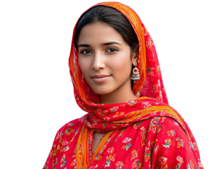 Radiant in Culture: A portrait of a graceful individual, adorned in traditional attire and exuding a serene smile that reflects the rich heritage.