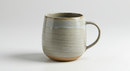 Handcrafted Ceramic Mug with Subtle Grey and Beige Glaze