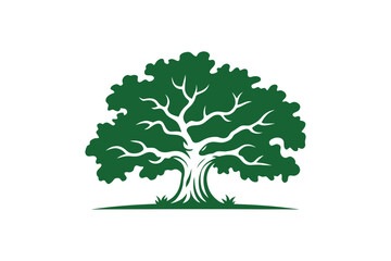 Obraz premium Green nature tree vector illustration design logo